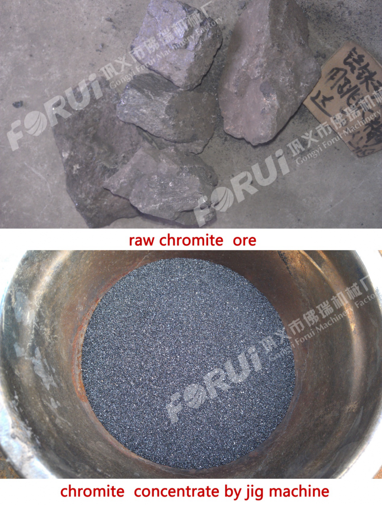 the Pakistan chromite sample and jigging concentrate.
