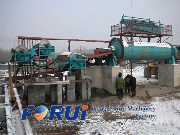 Sitio de producción de procesamiento de mineral de magnetita