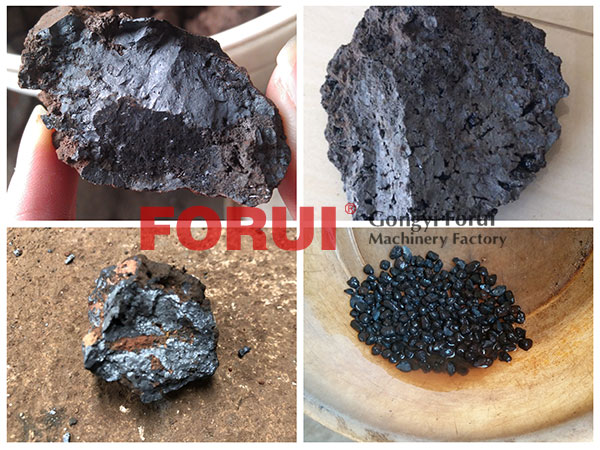Raw ore of manganese ore and concentrate obtained after purification by jig